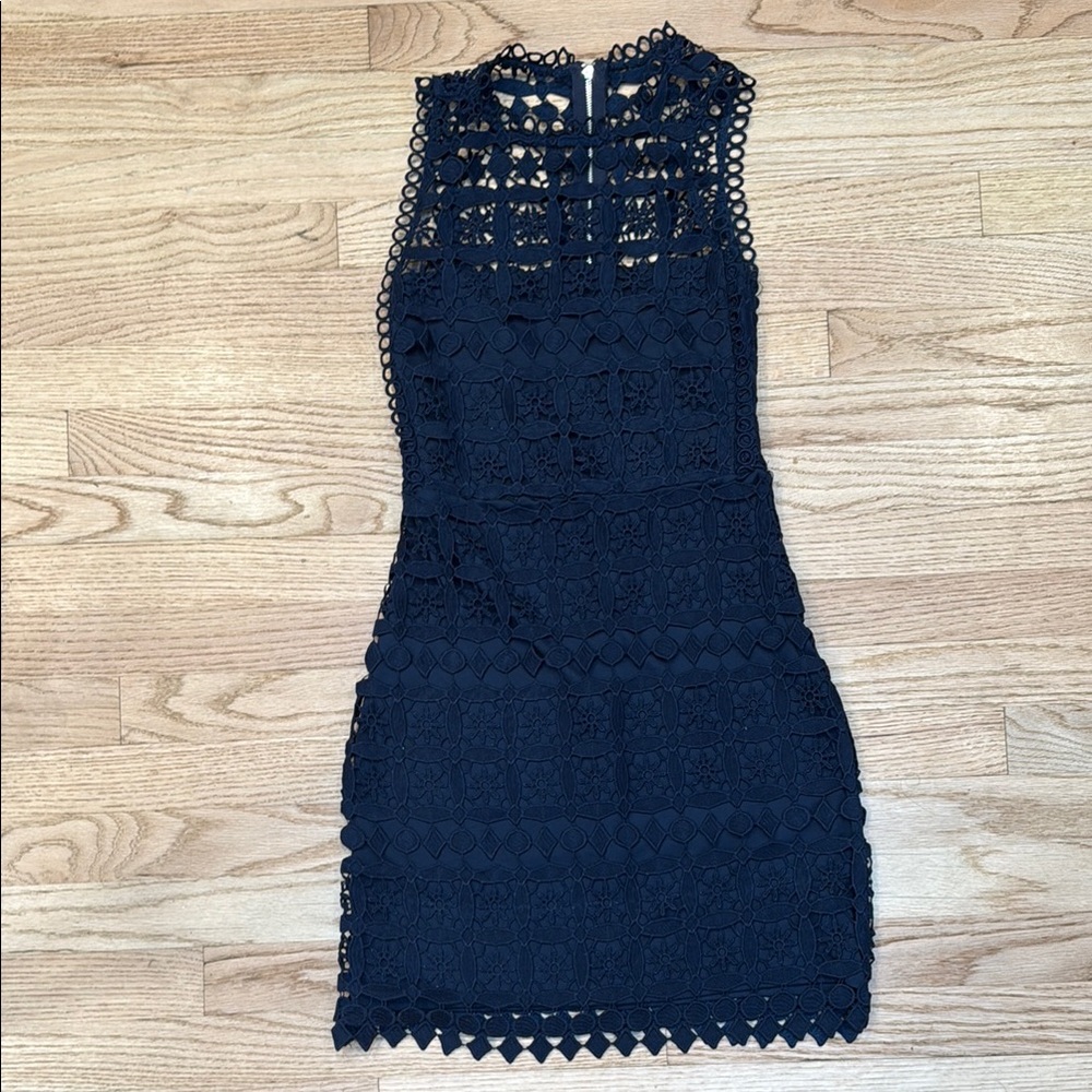 Lulu's Navy Lace Mini Dress